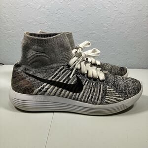 Nike Lunarepic Flyknit Running Shoes Oreo White/Black Size 6